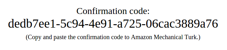 Confirmation code