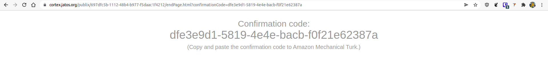 Confirmation code