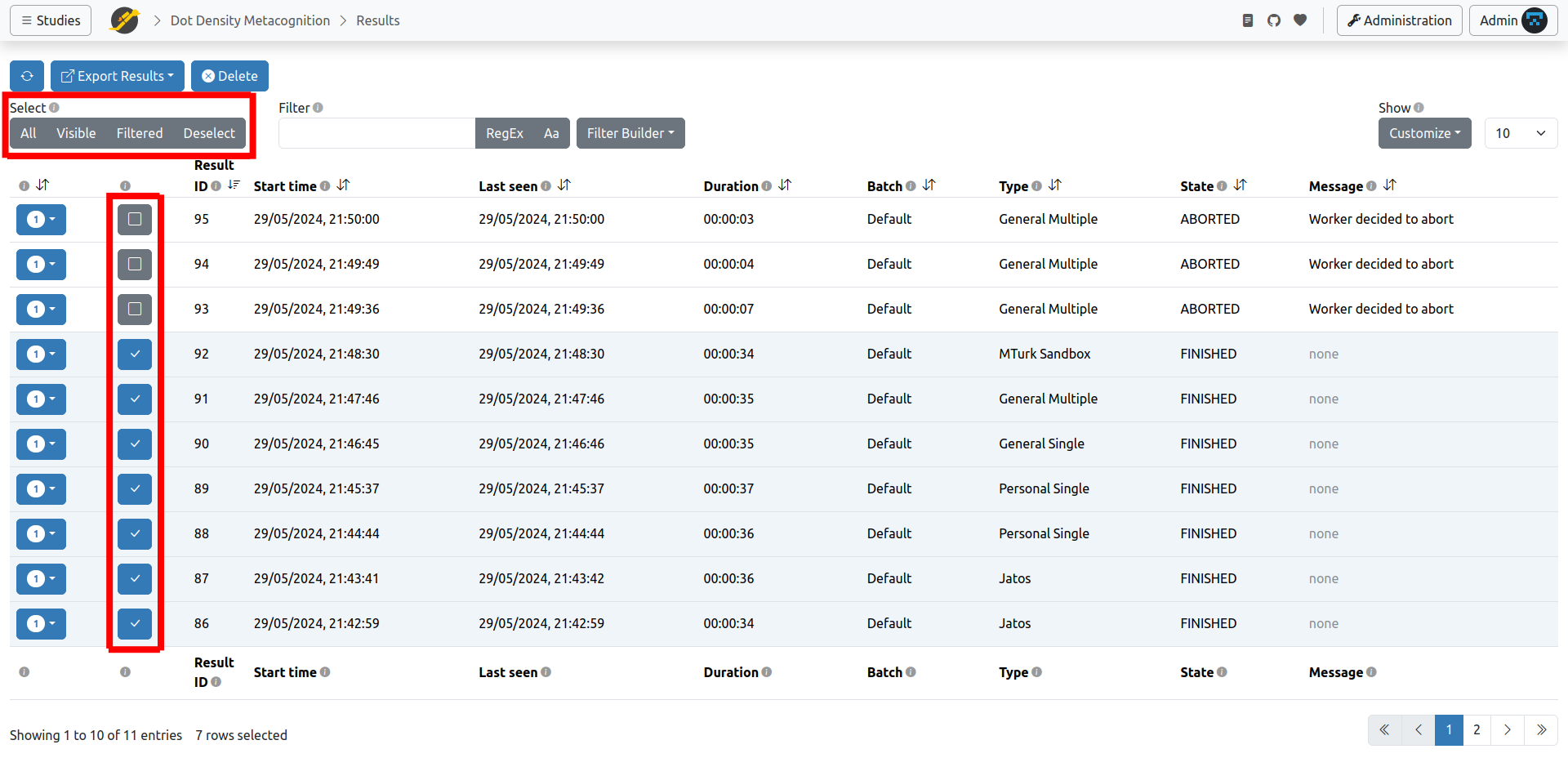 Results View screenshot